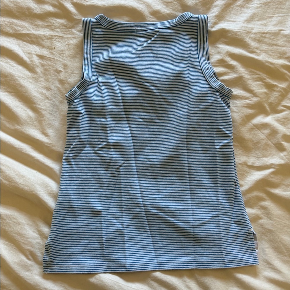 Banana Republic Blue and White Striped Tank Top - Picture 2 of 5